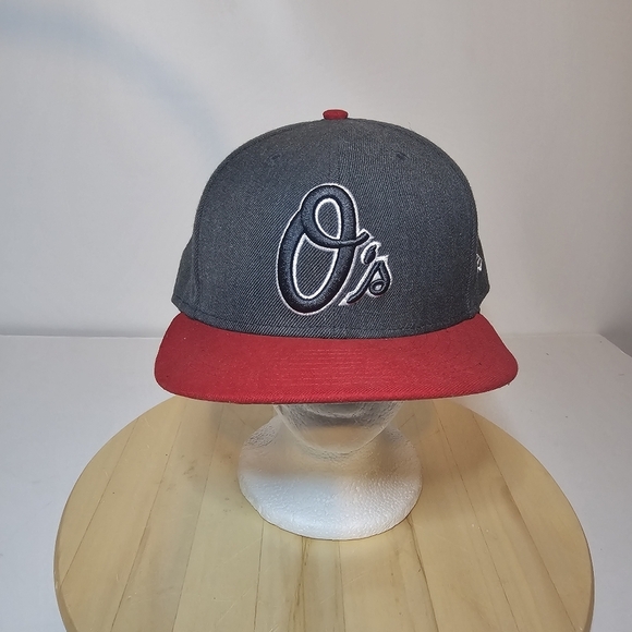 new era 59fifty Baltimore Orioles Gray And Red Fitted Hat Cap Size 8 see picture - Picture 1 of 7